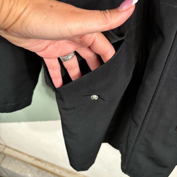 Regent Park Women's Small Black Raincoat Jacket Lined Detach Hoodie -tiny flaw - Picture 11 of 14